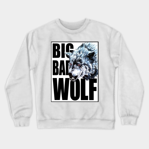 Big Bad Wolf (Black) Crewneck Sweatshirt by EmperorDinodude